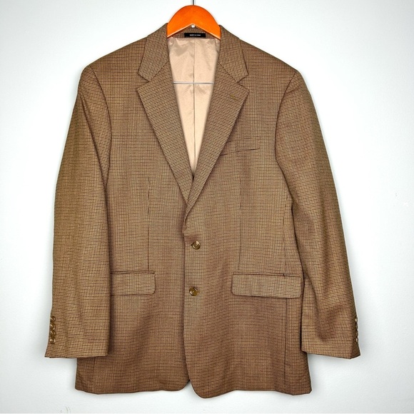 Lauren Ralph Lauren wool 42L men’s classic fit suit jacket blazer houndstooth - Picture 3 of 15